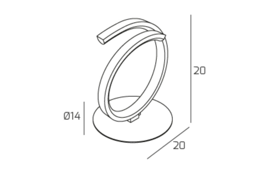 Lampada da comodino moderna oro toplight tornato 12w led 3000k 4000k