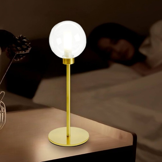 Lampada da comodino dom miloox oro dimmerabile per camera da letto