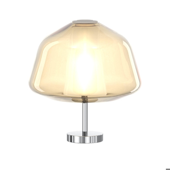 Toplight abatjour da comodino vetro ambra cromo design moderna