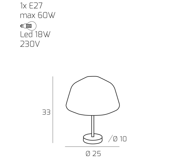 Abatjour lampada da comodino moderna to plight vetro trasparente