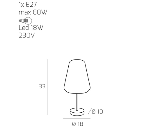 Abatjour da comodino toplight moderna cromo vetro ambra