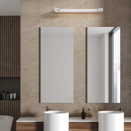 Applique bianco per specchio da bagno parabola orientabile