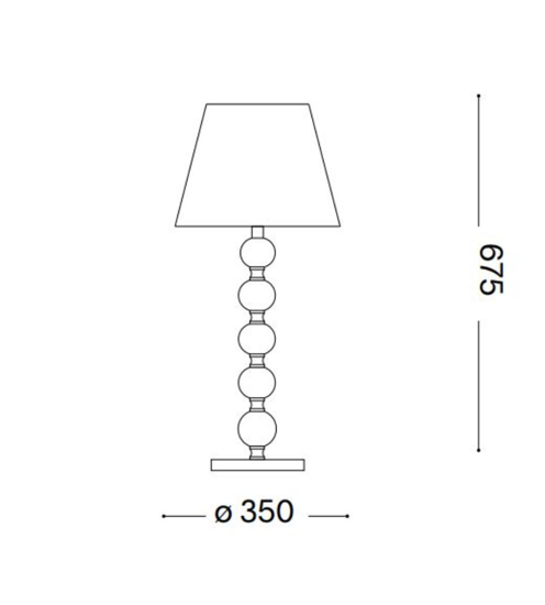 Queen tl1 big abat-jour classica per camera da letto paralume tessuto glitter oro ideal lux