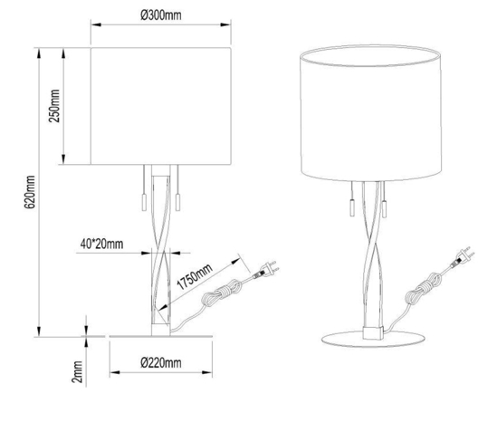 Lampada da tavolo design moderna oro nero