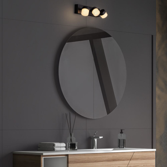 Applique da bagno per specchio 3 luci orientabili nero