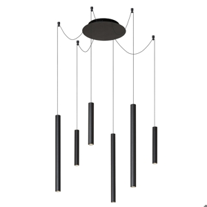 Lampadario moderno per tavolo soggiorno nero 6 luci led dimmerabile