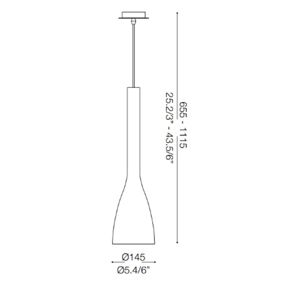 Flut sp1 big ampada a sospensione per penisola vetro nero design ideal lux