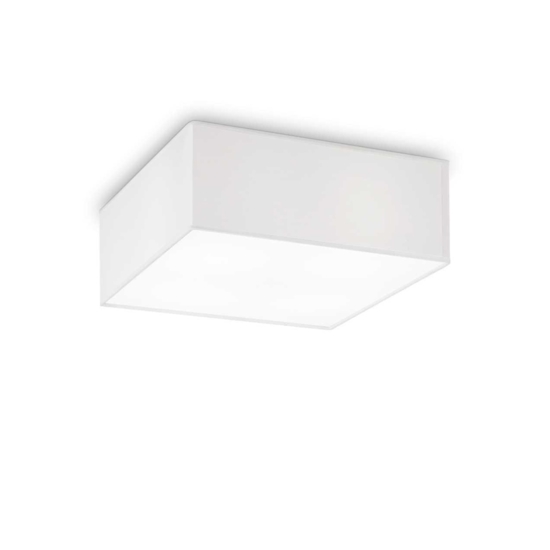 Ritz pl4 d40 plafoniera quadrata paralume tessuto per ingresso 40cm