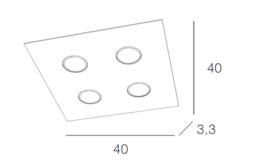 Plafoniera quadrata grigio moderna per cucina top light