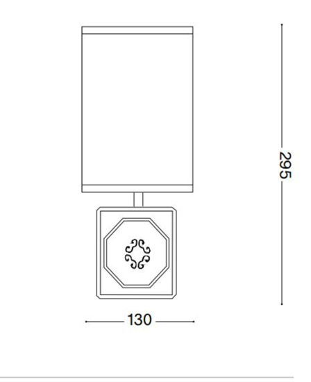 Ideal lux kali&apos;-1 tl1 lampada da tavolo in ceramica decorata paralume bianco