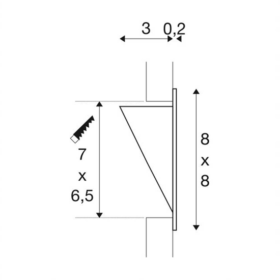 Segnapasso quadrato led bianco 3,6w 3000k da incasso parete per interno