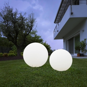 Lampada da terra per giardino esterni sfera 38cm ip65 bianca linea light oh! garden