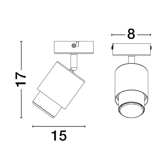 Faretto led da soffitto grigio nickel orientabile gu10