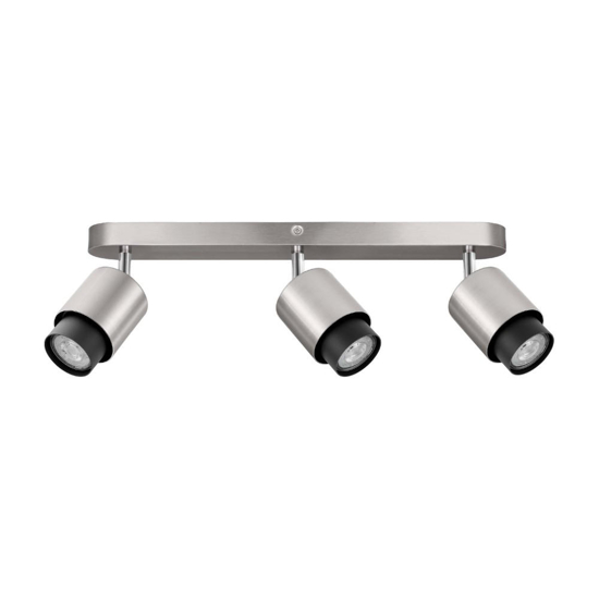 Plafoniera con 3 faretti spot orientabili grigio nickel