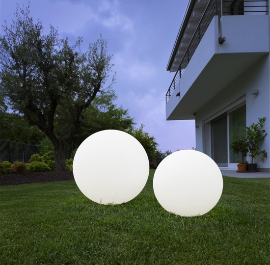 Lampada da giardino 75cm led 3000k sfera bianca ip65 linea light oh! garden