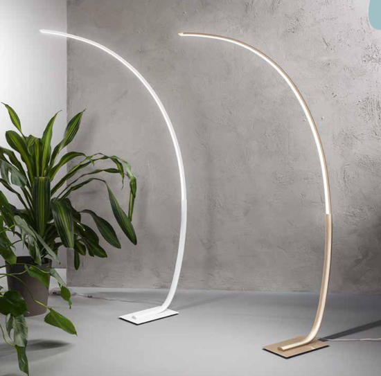 Piantana ad arco keep ondaluce bianca led 30w 3000k dimmerabile moderna