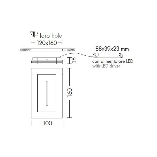 Segnapasso da incasso parete gesso bianco 5w led 3000k per interni taglio di luce