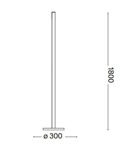 Ideal lux lift pt lampada da terra nera led 17w 3000k orientabile per ufficio