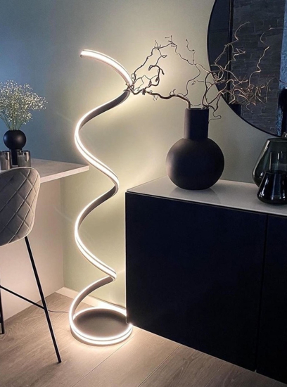 Lampada da terra design moderna grigio led 34w dimmerabile