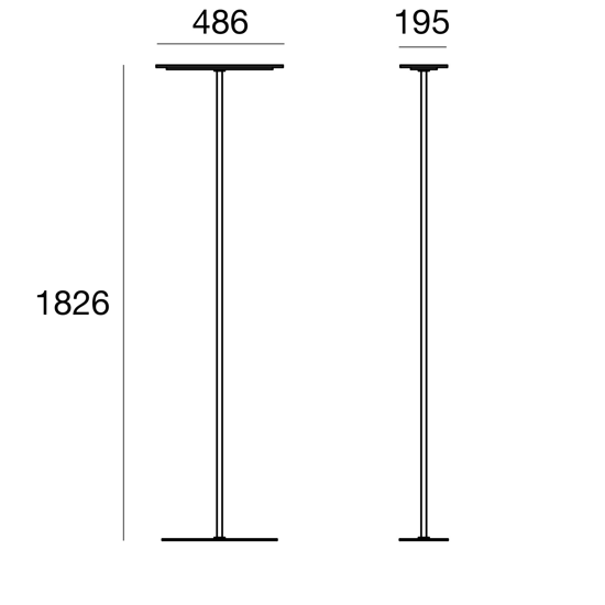 Piantana moderna per ufficio led dimmerabile linea light dublight