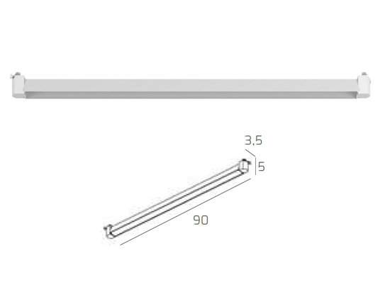 Modulo led 40w 3000k metallo bianco per binario personalizzazione