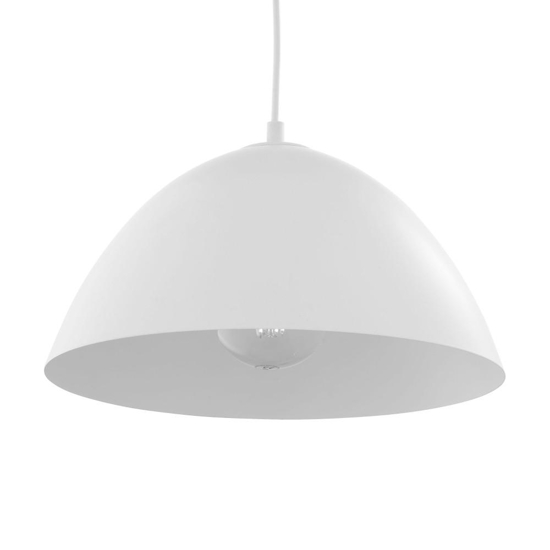 Lampadario cupola 34cm bianco di metallo per cucina