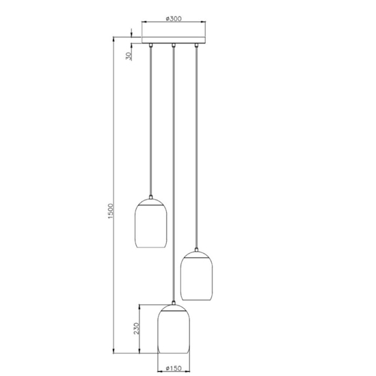 Lampadario a sospensione 3 vetri multicolor per soggiorno