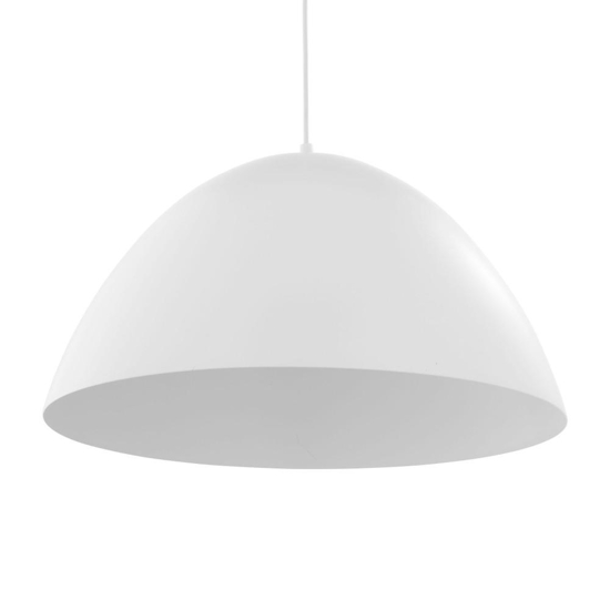 Lampadario cupola di metallo bianco 50cm per cucina moderna