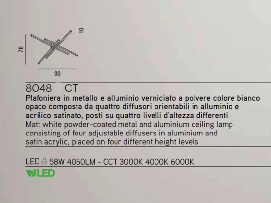 Syncro plafoniera nero perenz illuminazione led 58w cct design