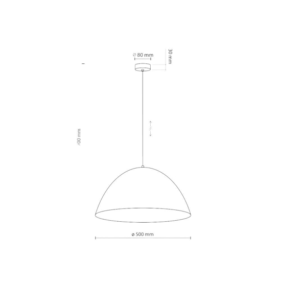 Lampadario cupola metallo celeste 50cm per cucina