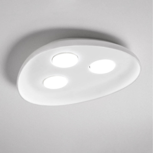 Vivida reloaux plafoniera in ceramica luci led bianca ovale