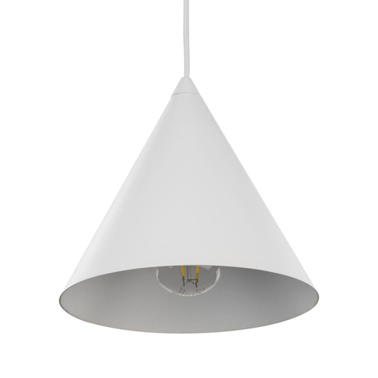 Lampada cono bianco a sospensione 19cm