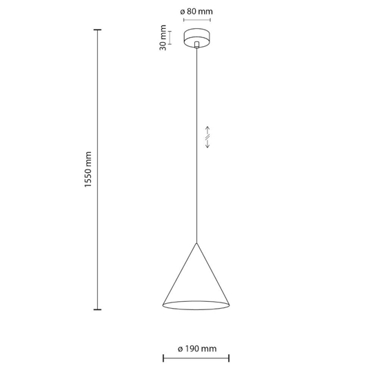 Lampada cono bianco a sospensione 19cm