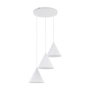 Lampadario 3 coni bianco per cucina