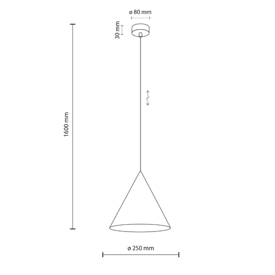 Lampadario a sospensione cono di metallo 25cm marrone