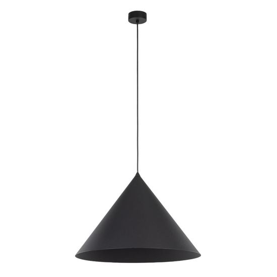 Lampadario cono di metallo nero 50cm per cucina