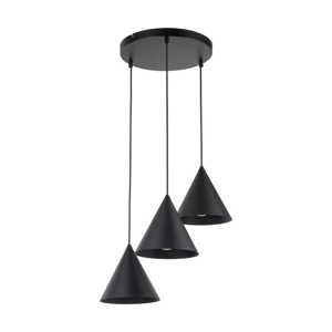 Lampadario nero 3 coni a per cucina moderna