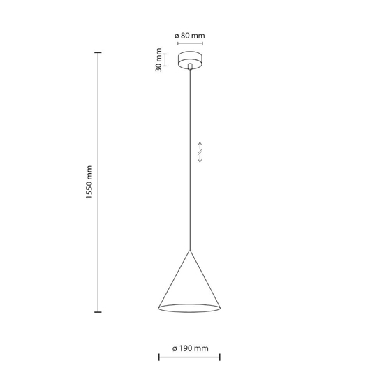 Lampada a sospensione cono marrone 19cm per isola cucina