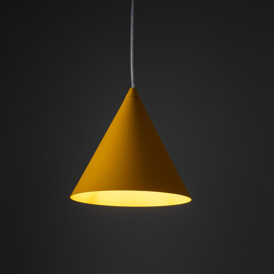 Lampada a sospensione cono giallo 19cm per cucina