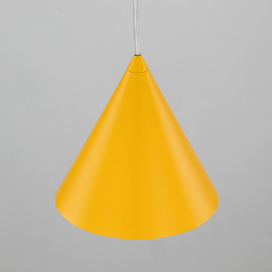 Lampada a sospensione cono giallo 19cm per cucina