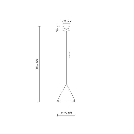 Lampada a sospensione cono giallo 19cm per cucina