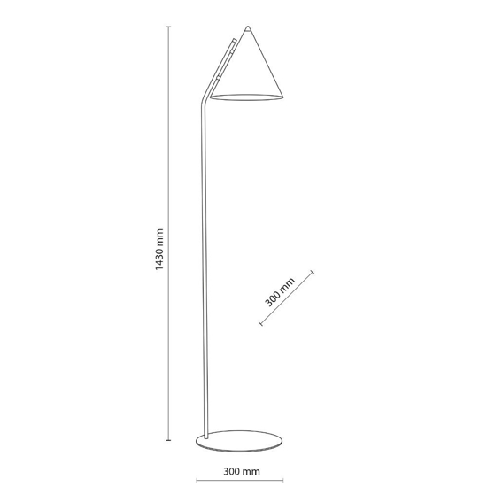 Lampada da terra piantana cono nera luce verso il basso