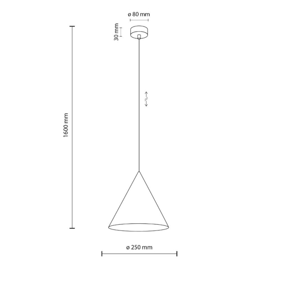 Lampada a sospensione cono di metallo nero per cucina