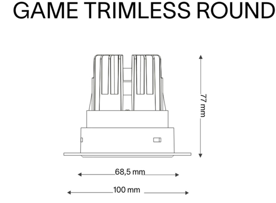 Faretto led incasso game trimless ideal lux 11w 3000k 220v rotondo