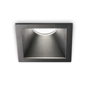 Ideal lux game trim square 11w 3000k faretto nero per bagno ip65