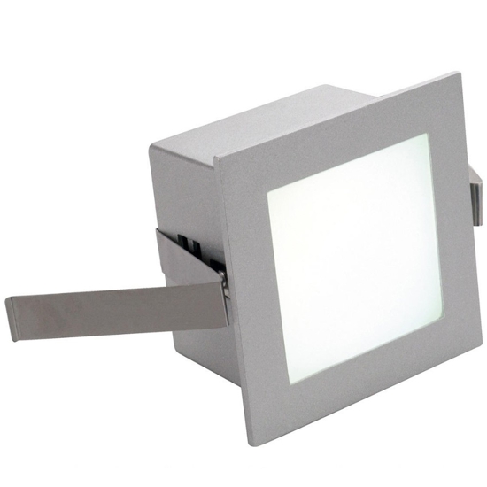 Segnapasso led 1w 3000k quadrato grigio incasso parete per interni