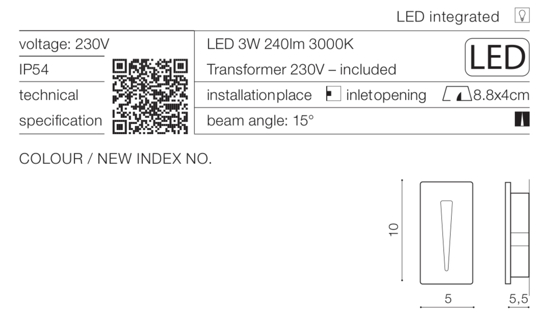 Segnapasso led 3w 3000k per interno esterno da incasso grigio