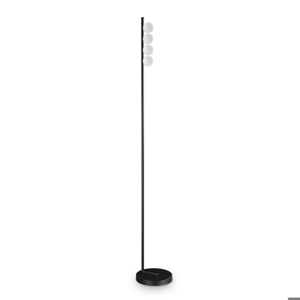 Ideal lux ping pong pt4 lampada da terra nera led 12w 3000k sfere bianche