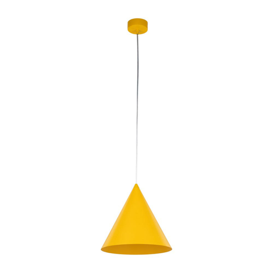 Lampadario giallo cono di metallo 25cm per cucina