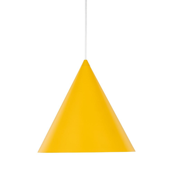 Lampadario giallo cono di metallo 25cm per cucina